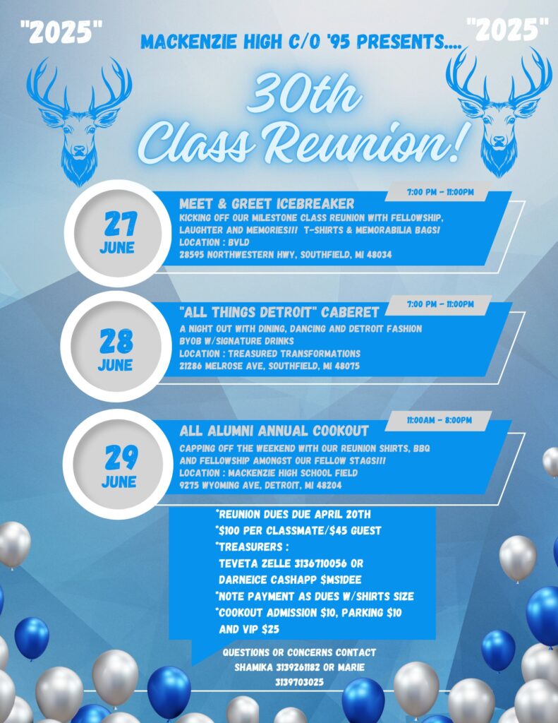 Detroit Mackenzie High School Class of 1995 30th Reunion