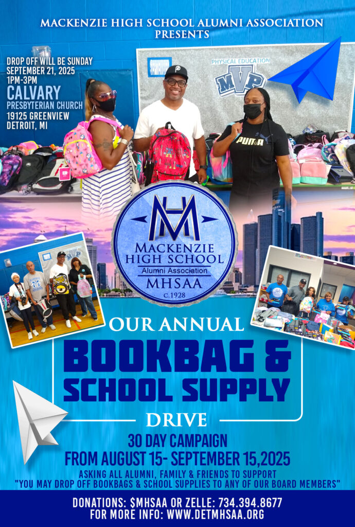 Mackenzie HS Alumni Association Annual Bookbag & School Supply Drive