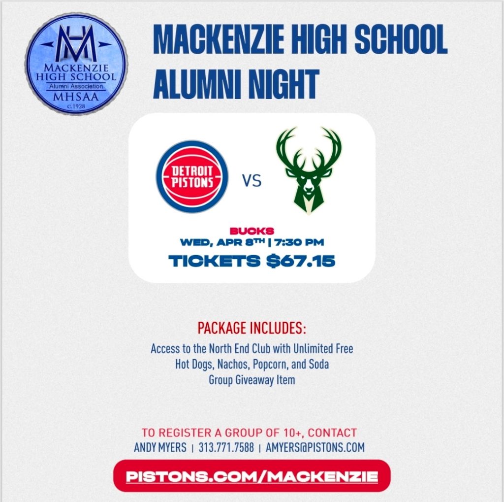 Detroit Pistons, Mackenzie Alumni Night 2026